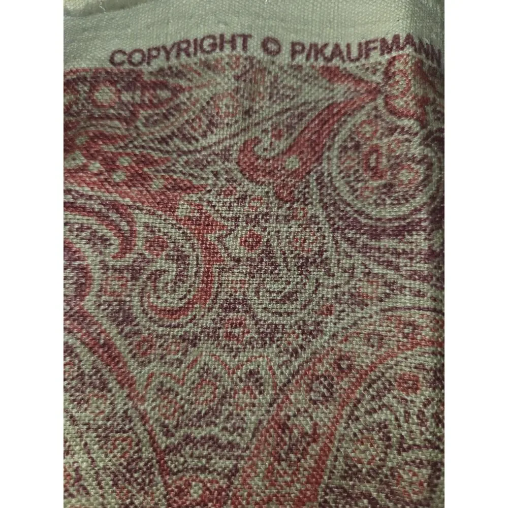 Vintage P Kaufmann Fabric Paisley Muted Pinks Stain Repellent 2 Yards